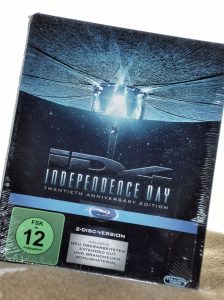 Independence Day-Blu-Ray auf Kissen
